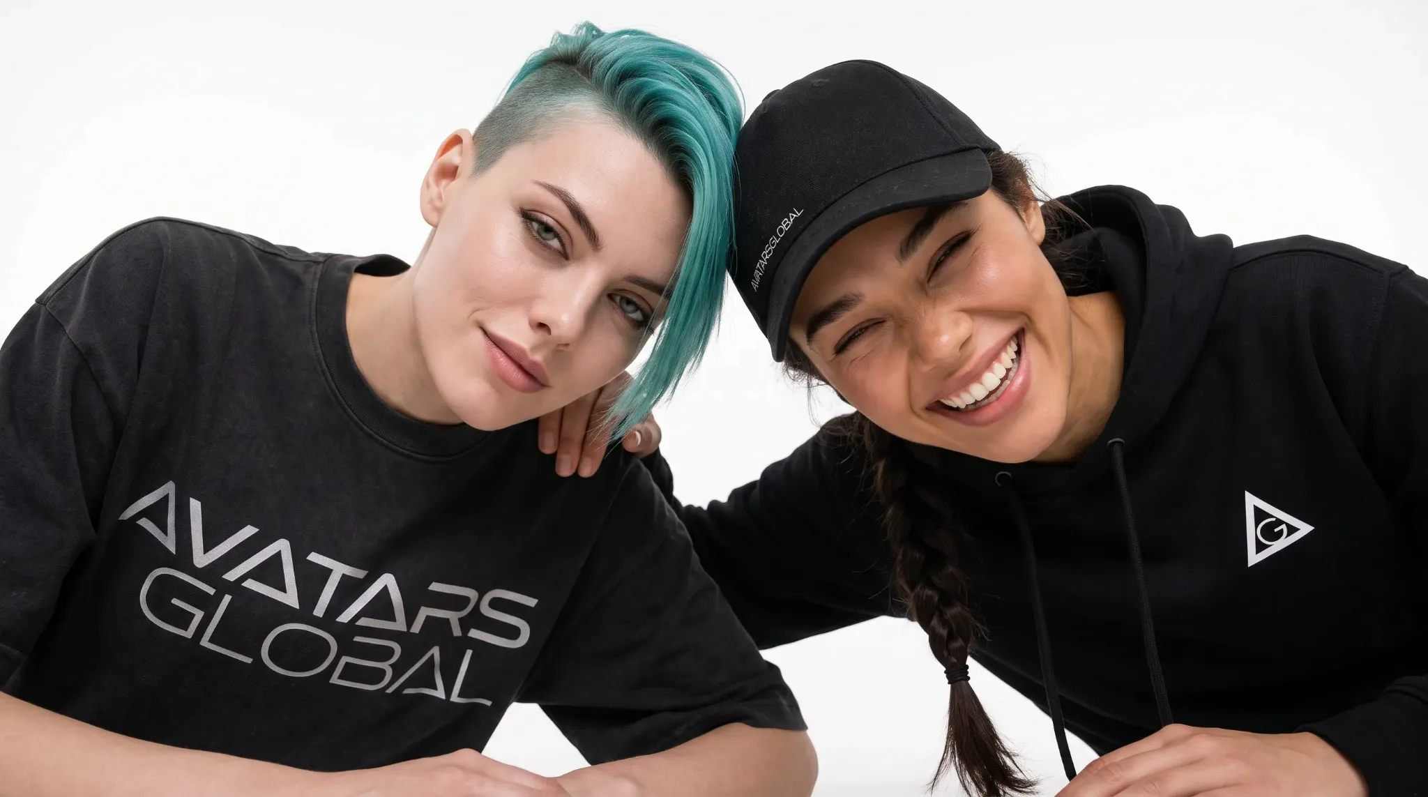 Two characters wearing Avatars Global clothing