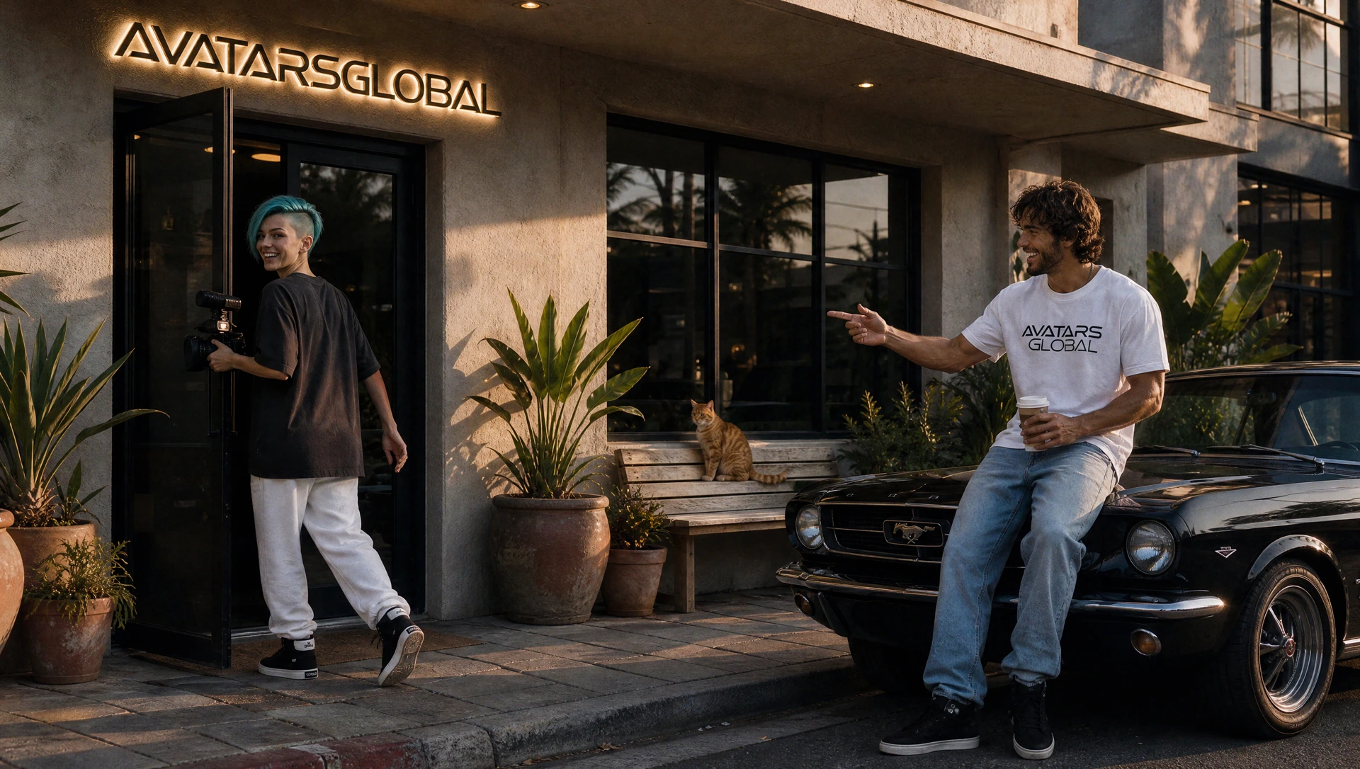 Avatars Global team outside the studio