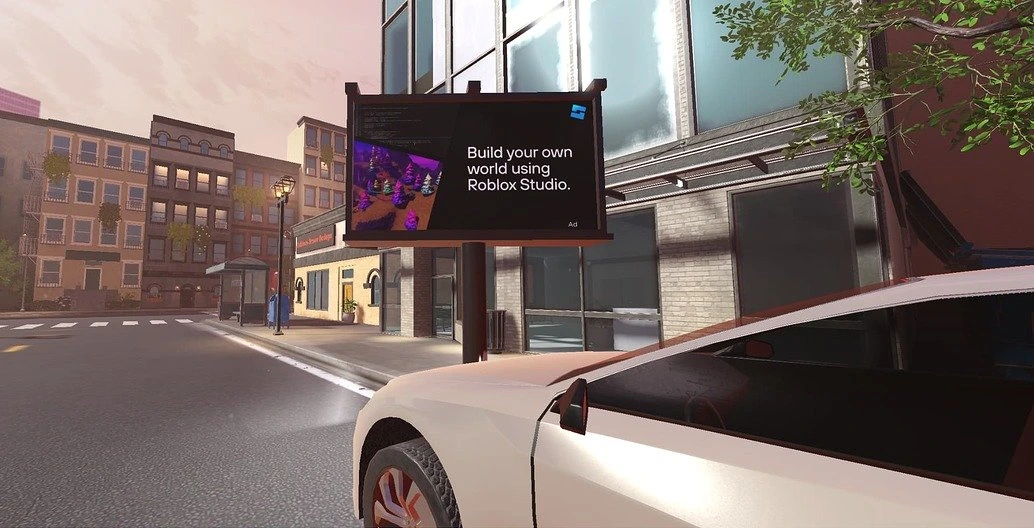 Google’s immersive ad format featured inside a Roblox game environment