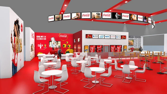 Coca-Cola immersive brand lounge in Decentraland with interactive elements